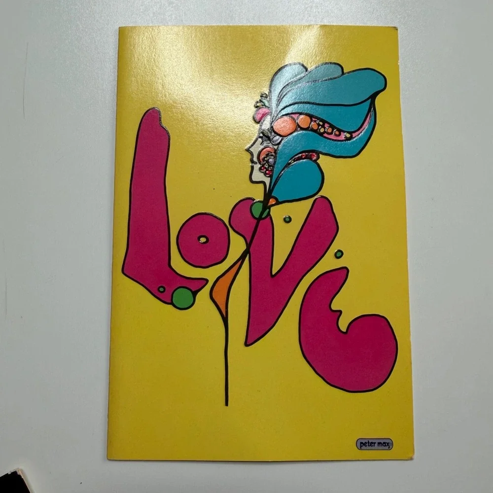 PETER MAX Vintage Greeting Cards Yellow Silver Psychedelic Pop Art Vintage Love